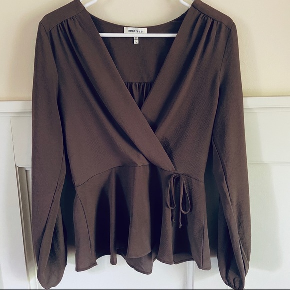 Monteau Faux Wrap Top - Picture 1 of 5